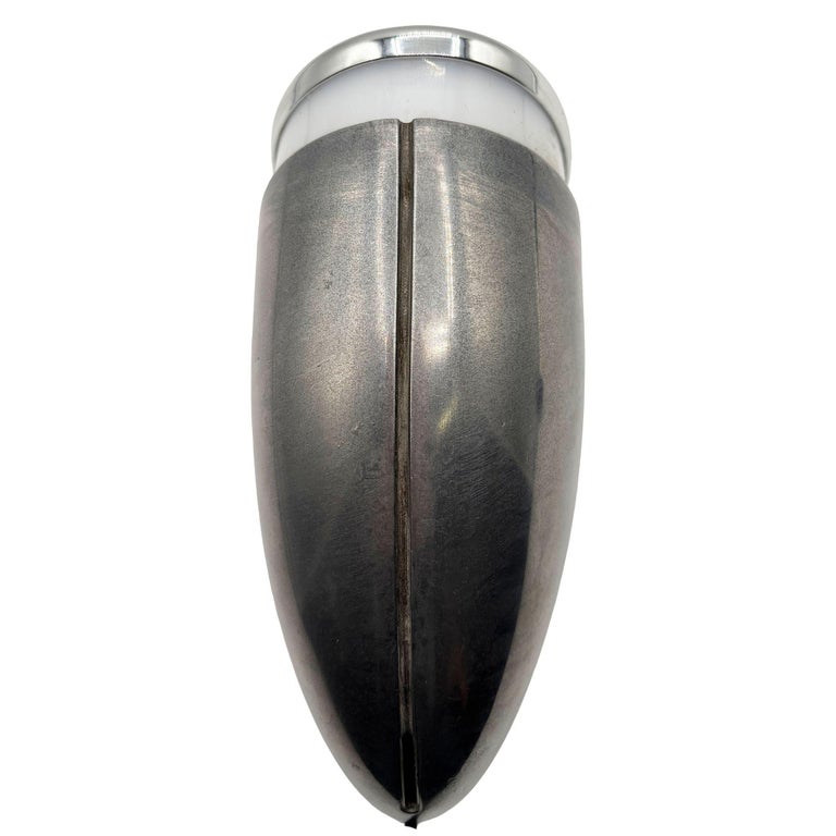 A Machine Age Streamline Brushed Aluminum Wall Sconce, 7 Available