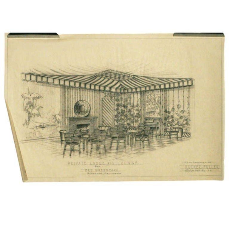 1955 Tropical "Private Lodge & Lounge" Architectural Prepared by Rucker Fuller