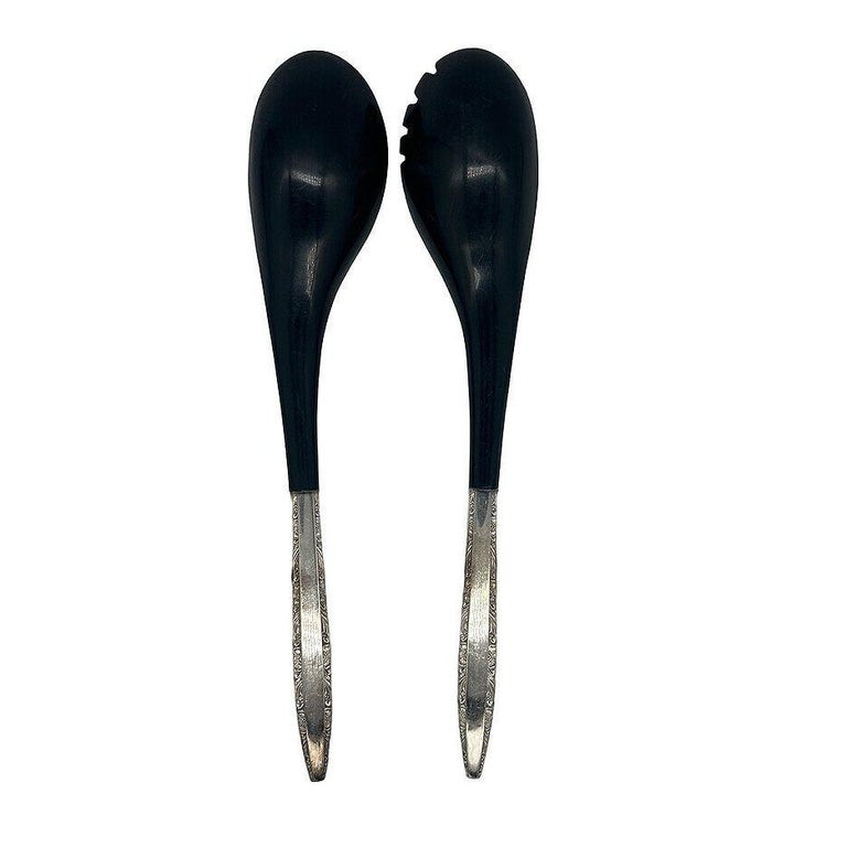 Modernist Sterling Salad Servers by Wallace Silver