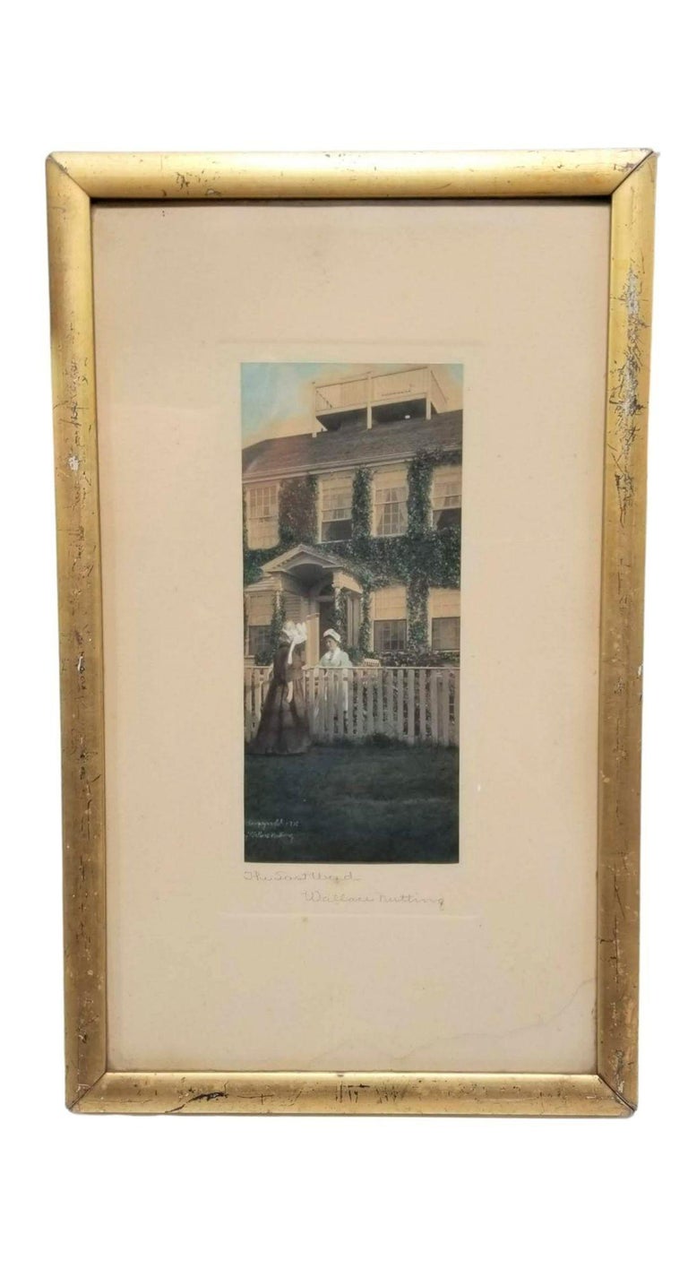 Wallace Nutting Signed "The Last Word" Hand Colored Photo Lithograph
