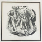 Drawing Hasidic Dancers Judaica Portrait Lithograph by Melchi Hundler 140/150