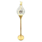 Post Modern German Brass "Clear Drops" Oil Lamp Candlestick by Freddie Andersen