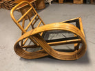 Restored Rattan Five-Strand Reverse 3/4 Pretzel Single Arm Lounge Chair