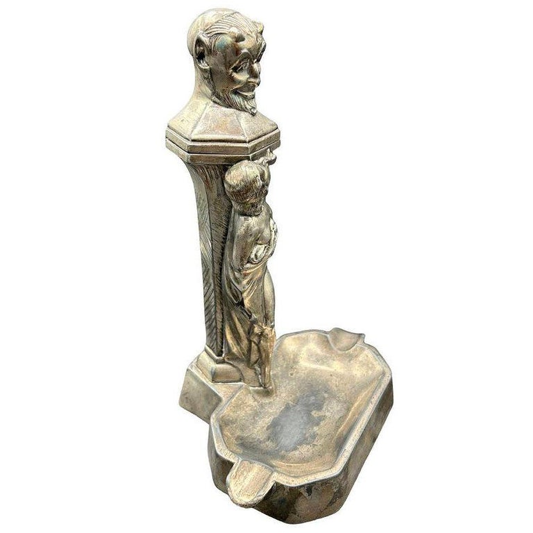 RARE Nude Smoking Women w/ Temptation Devil Figurative Ashtray w/ Lighter