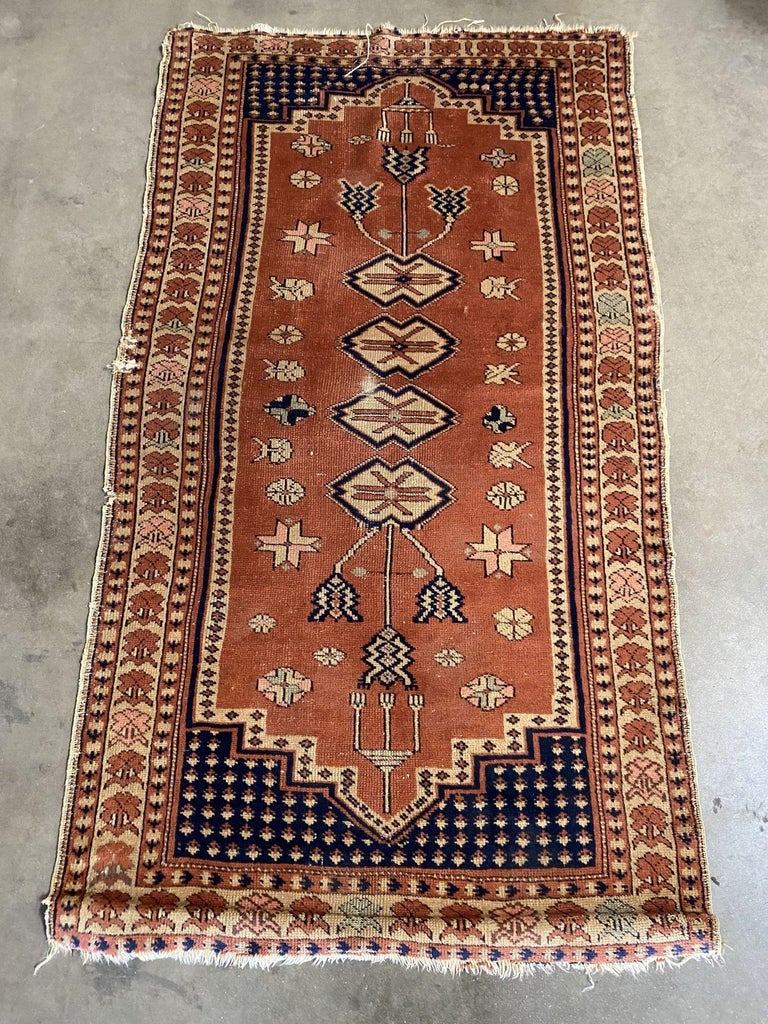 Persian Style Runner Silk 1930s Rug Runner