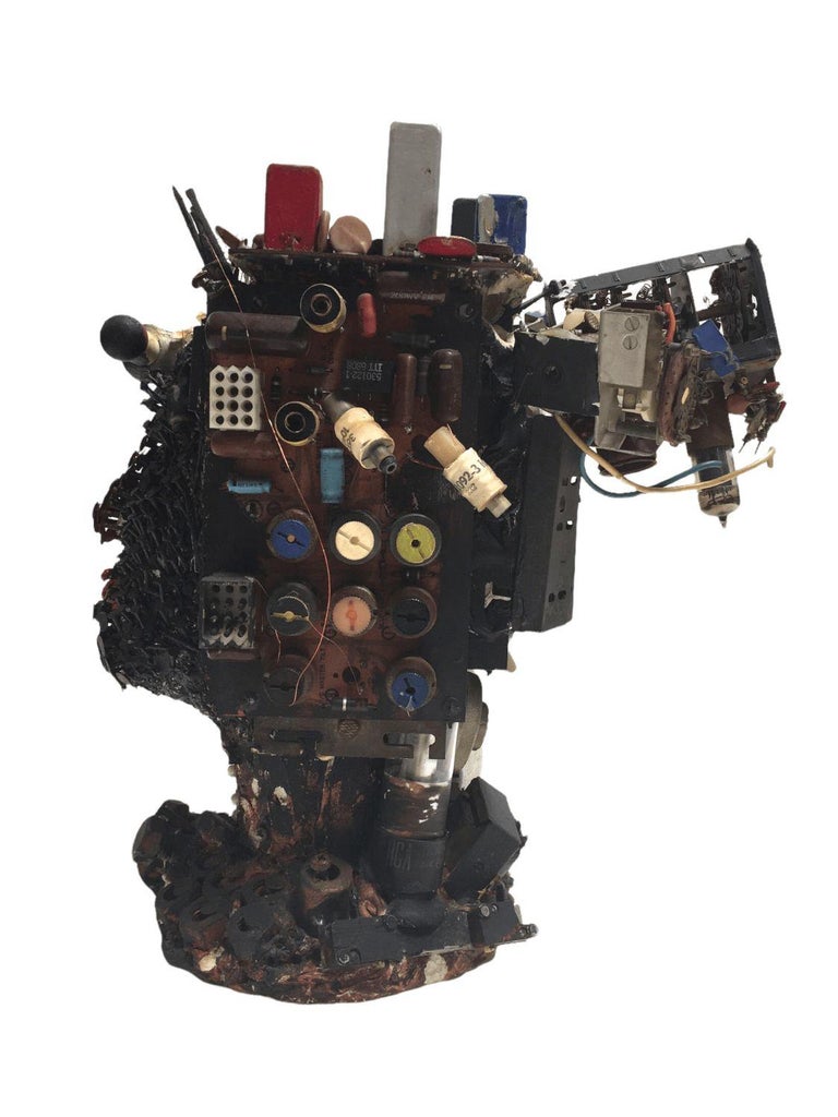 Vintage Microchip Sculpture Featuring a Lady's Head