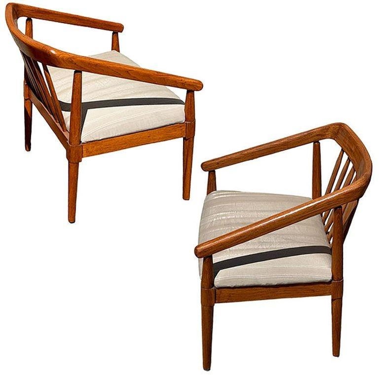 Mid-century "Declaration" Oak Arm Chairs by Kipp Stewart for Drexel, Pair