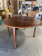 Late Victorian French Drop-Leaf Oak Dining Table