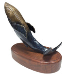 Hand Casted Humpback Whale Bronze Sculpture Mounted on Stand by T.H. Oliver