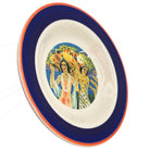 7.25" Eugene Savage "Island Feast" Blue Salad Plate By Lynn Krantz Dish Books