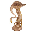 13" Tall Pottery Ceramic Beige Long-legged Flamingo Figurine, 1970