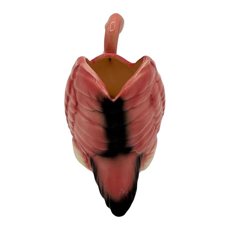 Rare Mid-century Ceramic Pink Flamingo Flower Table Planter Signed Will-George