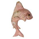 Rare Mid-century California Ceramic Pink & Gold Angel Fish Flower Wall Vase
