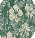 Mid-Century Green Hawaiian Hibiscus Dinner Plate by TEPCO Wallace China