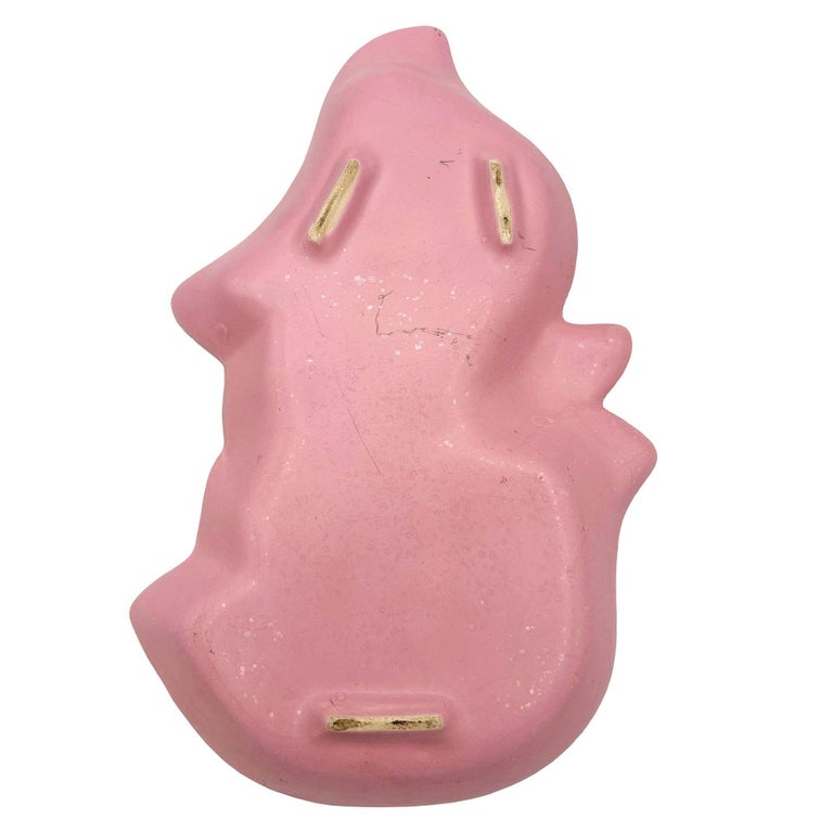 Large California Pottery Pink Candy Dish with Speckled Gold Accent