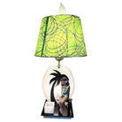 Mid-century Acrylic Hula Girl Midnight Palm Silhouette Table Lamp by Moss