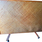 Mid-Century 9' Foot X 6' Foot Rattan and Woven Wicker Wall Divider w/ Wheels
