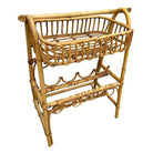 Albini Style Rattan Service Side Table & Bottle Holder w/ Handle