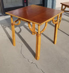 Restored Rattan Original Paul Frankl 4 Person 3-Strand Mahogany Dining Table