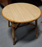 Restored Rattan Small Round Side Table