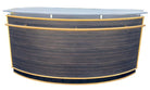 1990s Postmodern Dry Bar w/ Plexiglass Top & Rattan Borders