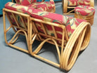 Restored Rattan 3-strand 3/4 Pretzel Arm Sofa and Settee Livingroom Set