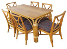 Ficks Reed Restored Rattan Dining Room Table and Chairs Set