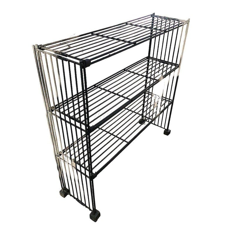 Mid-Century 3-Tier Iron Wire Art Display Shelf Bookshelf