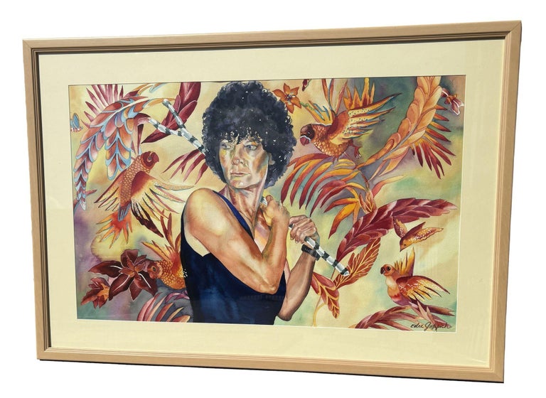 Original Watercolor on Paper Portrait Painting by Edee Joppich