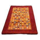 Mid Century Gabbeh Inspired Wool Area Rug