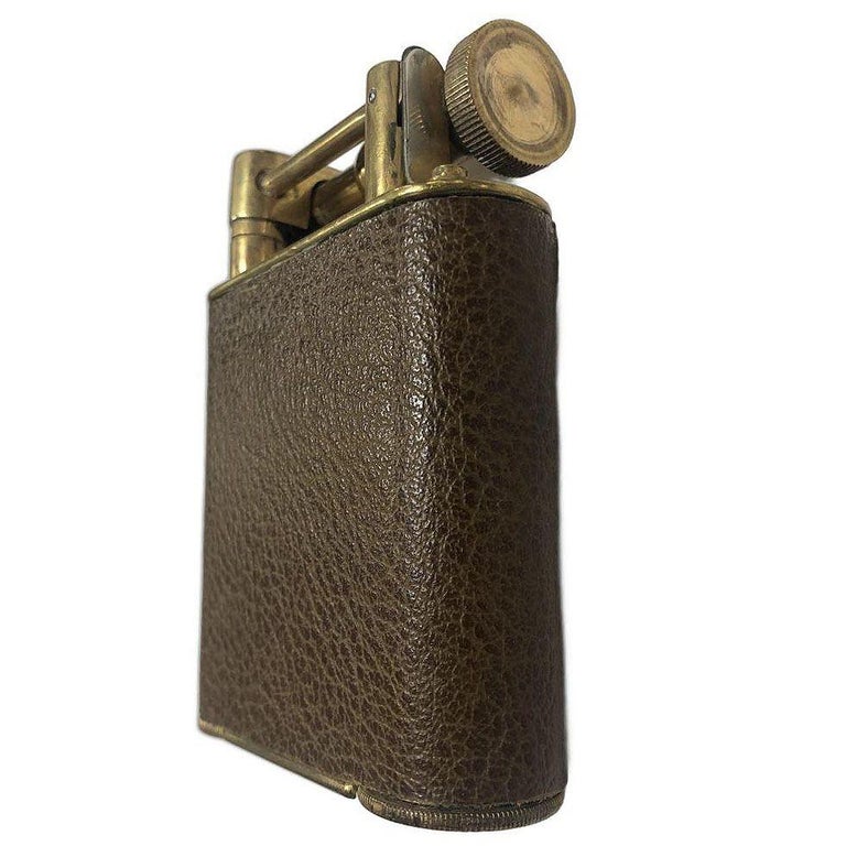 "The Classic Lighter" Brass& Leather Jumbo Tabletop Lighter