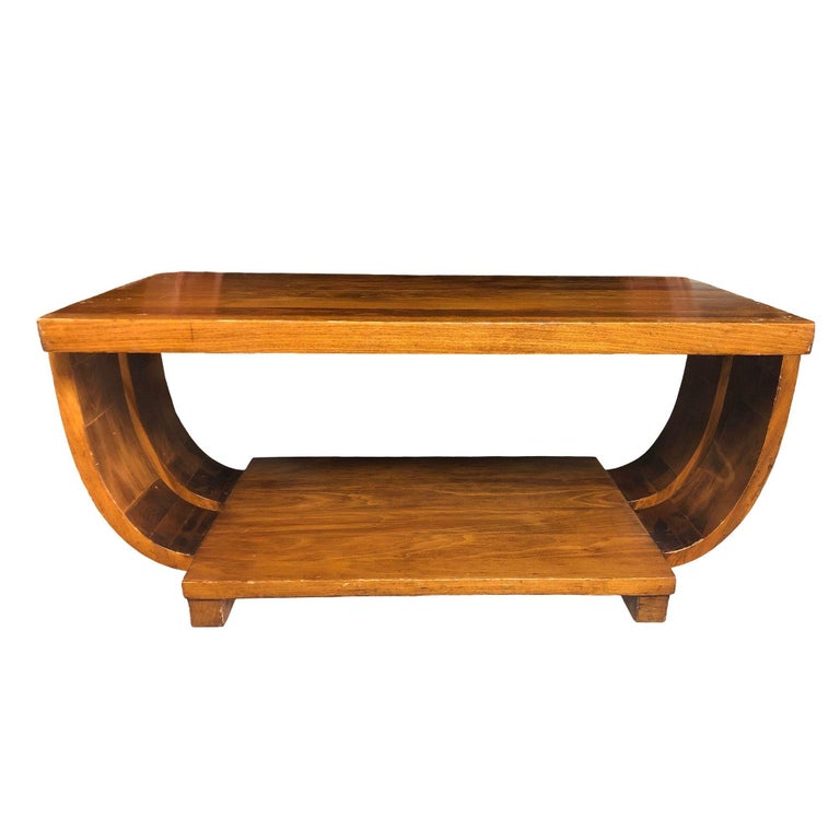 Geometric Art Deco Coffee Table by Gilbert Rohde for Brown Saltman