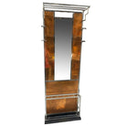 Art Deco Copper & Chrome Hall Tree w/ Vanity Mirror