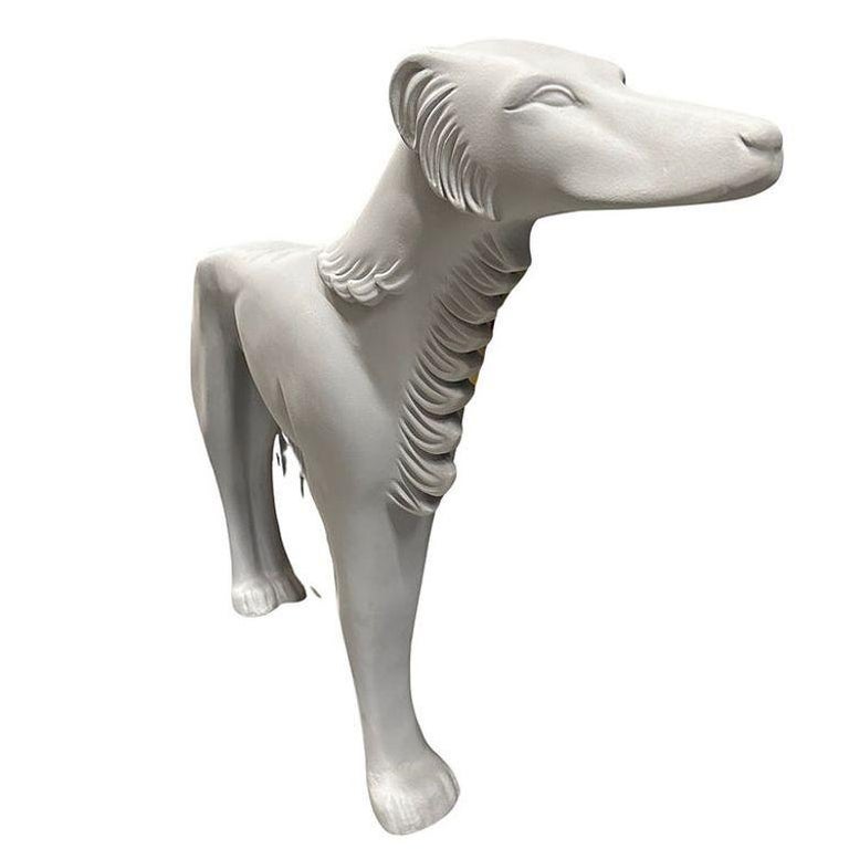 Life-Size Art Deco Styled Fiberglass Borzoi Russian Hunting Hound Dog Statue