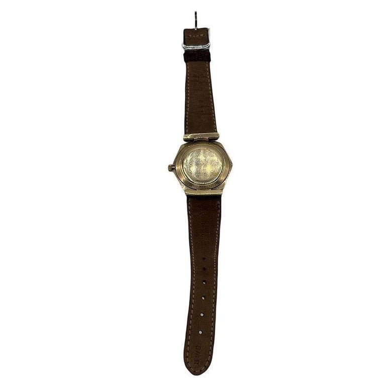 Longines 10K Gold-Filled Hexagonal Case Manual Watch w/ Crocodile Leather Band