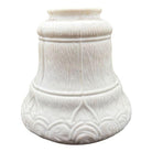 Art Nouveau Frosted Milk Glass Bellflower Floral & Stripes Globe , 2.25" Fitter