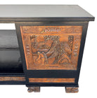Mid-century James Mont Style Carved Media Credenza Stereo Cabinet