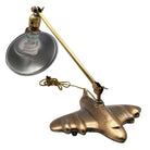 Rare 1987 Brass-tone Art Deco Style DC-3 Airplane Table Lamp, by Sarsaparilla