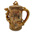 Gyokushu Satsuma Earthenware Saki Pitcher, C. Meiji Period