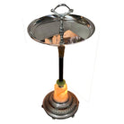 Chrome Streamline Art Deco Drink Side Glass Top Table w/ Light Up Base