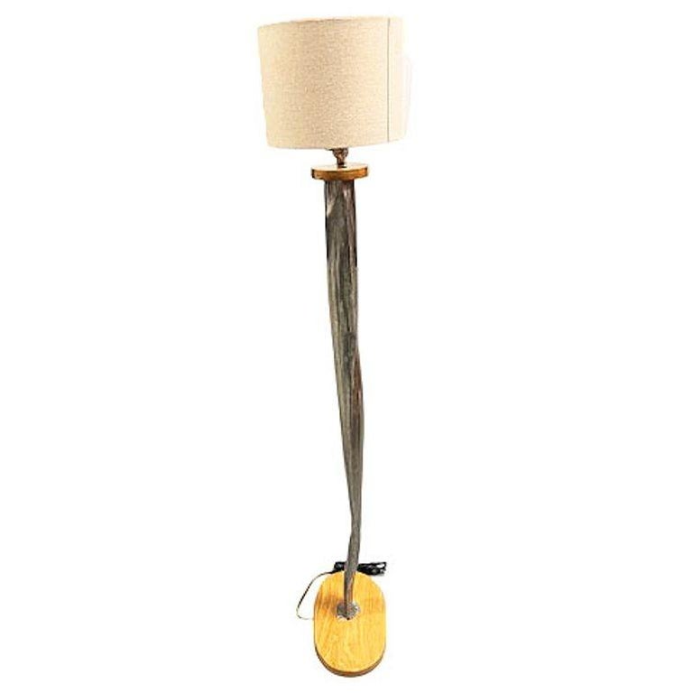 Postmodern Brushed Steel Female Leg Marilyn Monroe Floor Lamp w/ Shade 1990