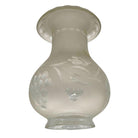 Victorian Frosted Wheel Cut Floral Glass Oil Lamp Hurricane Fluted Shade