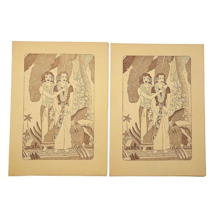 1938 SS Mariposa Dinner Menu for Matson Lines Artwork by Frank Mcintosh