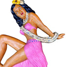 MCM Hawaiian Art Pottery Pin-up Yellow Hula Girl Wall Sculpture