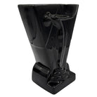 1985 Art Deco Black Pottery Vase Nude Figurine Sculpture Vase by Pelzman Design