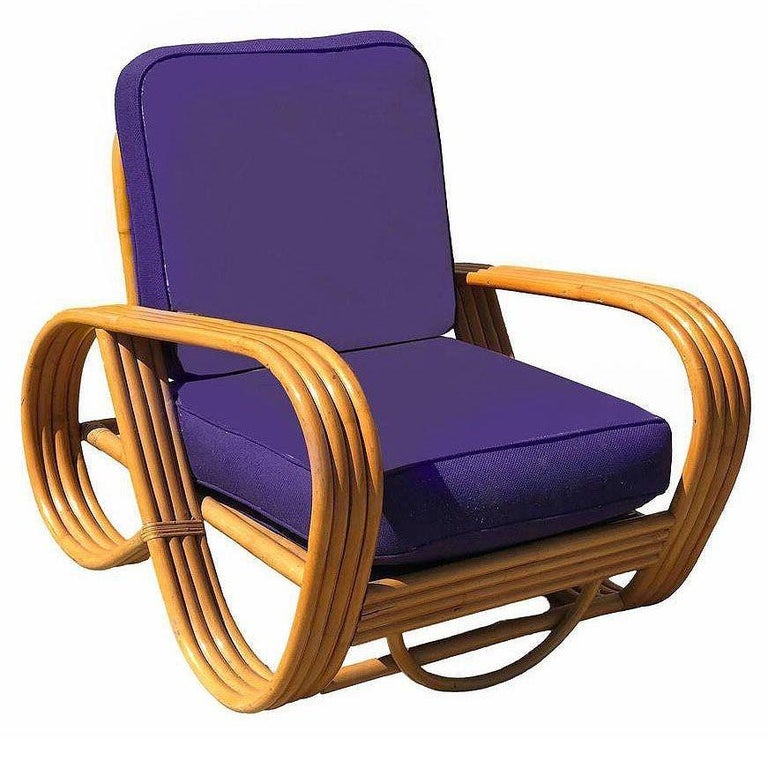 Restored MCM Rattan 4-Strand Reverse Pretzel Sofa & Lounge Chair Livingroom Set