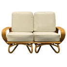 Restored "Triple Triangle" 3-strand Sectional Sectional Settee W/ Loop Base