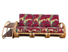 Restored Rattan 3-Strand Full Round Pretzel Sofa & Side Table Living Room Set
