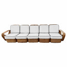 Restored Paul T Frankl Style Rattan 5-Strand Square Pretzel 5-Seat Sectional