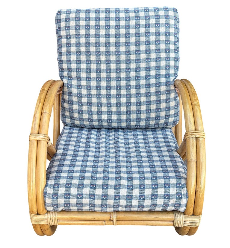 Restored Mid-century Double Strand Full Round Rattan Lounge Chair